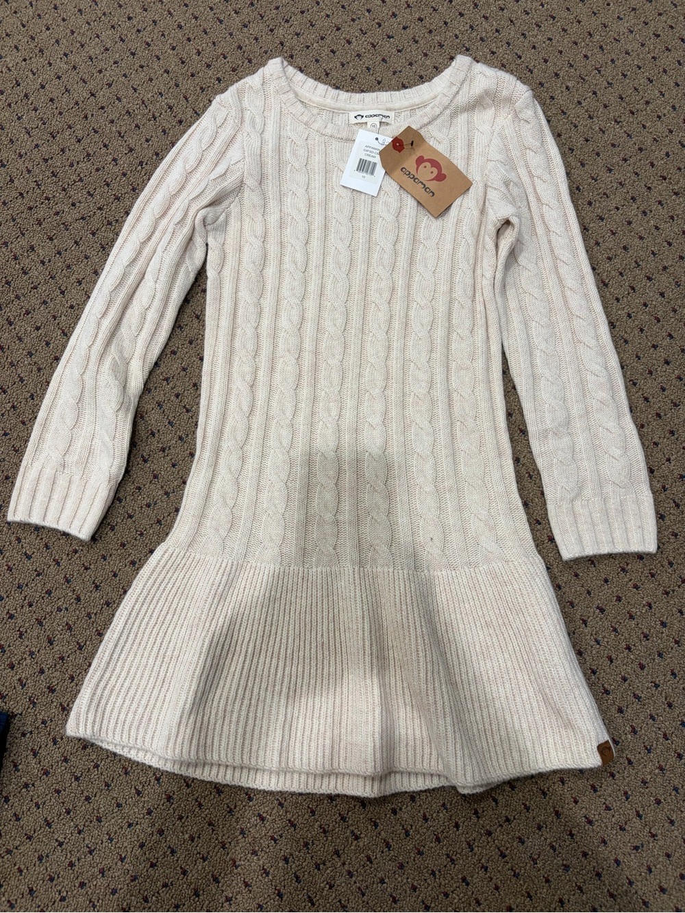Appaman Girls' Cream Cable-Knit Sweater Dress